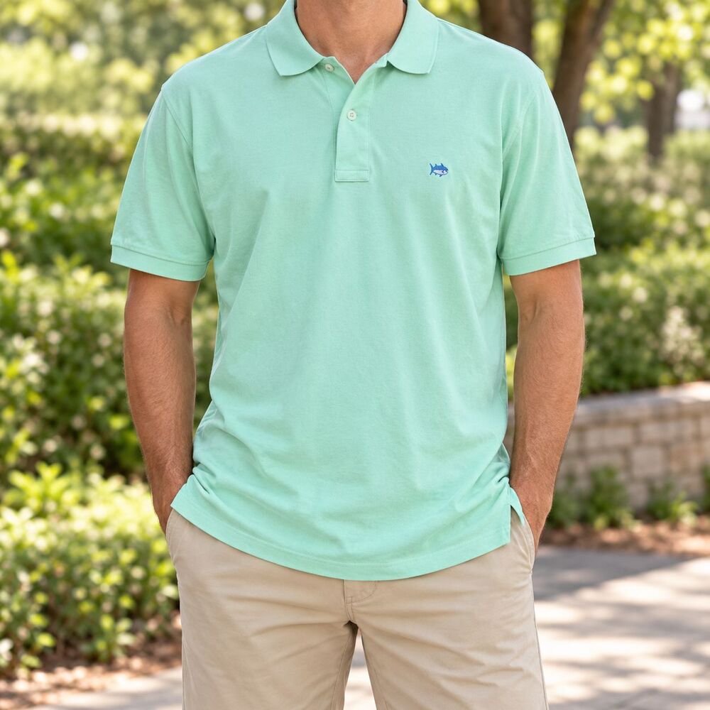 Southern Tide Skipjack Polo Shirt Men’s Med 38 Mint Green Short Sleeve
